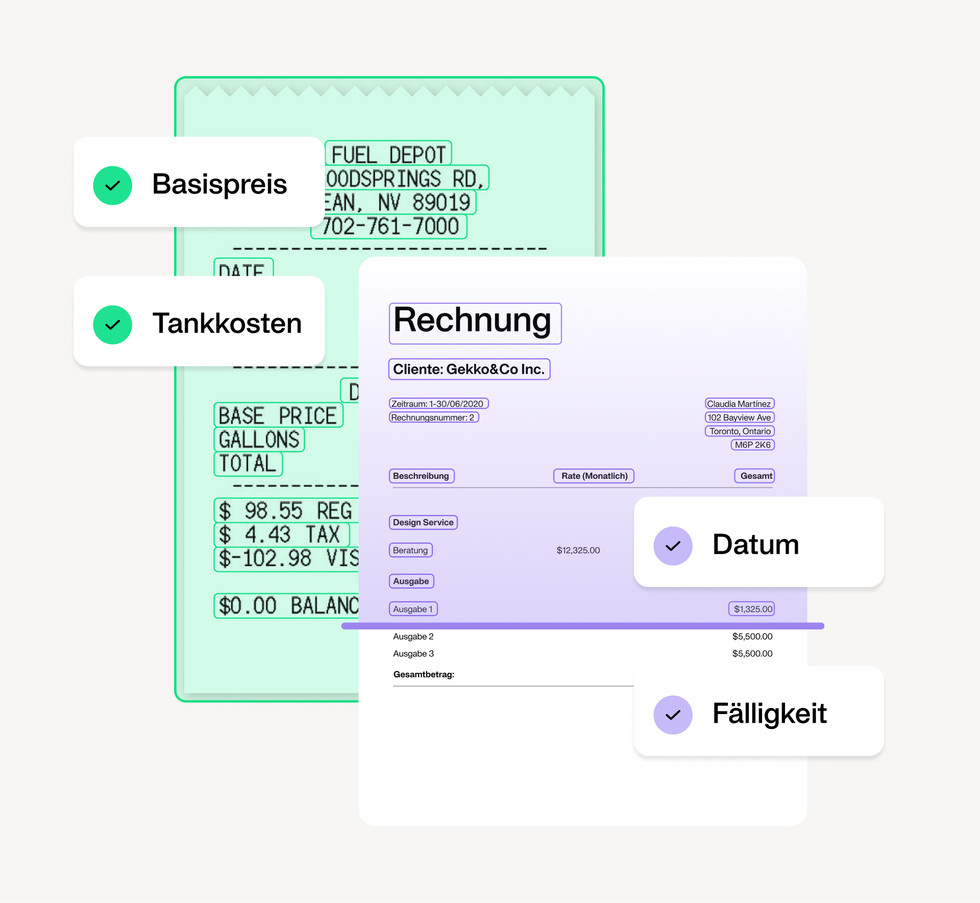 Automated Receipts and Invoices Analysis (ARIA) ist unser selbst entwickelter Algorithmus zur Datenextraktion. ARIA hilft Payhawk-Kunden, Quittungen und Rechnungen automatisch zu verarbeiten und so wertvolle Zeit zu sparen.